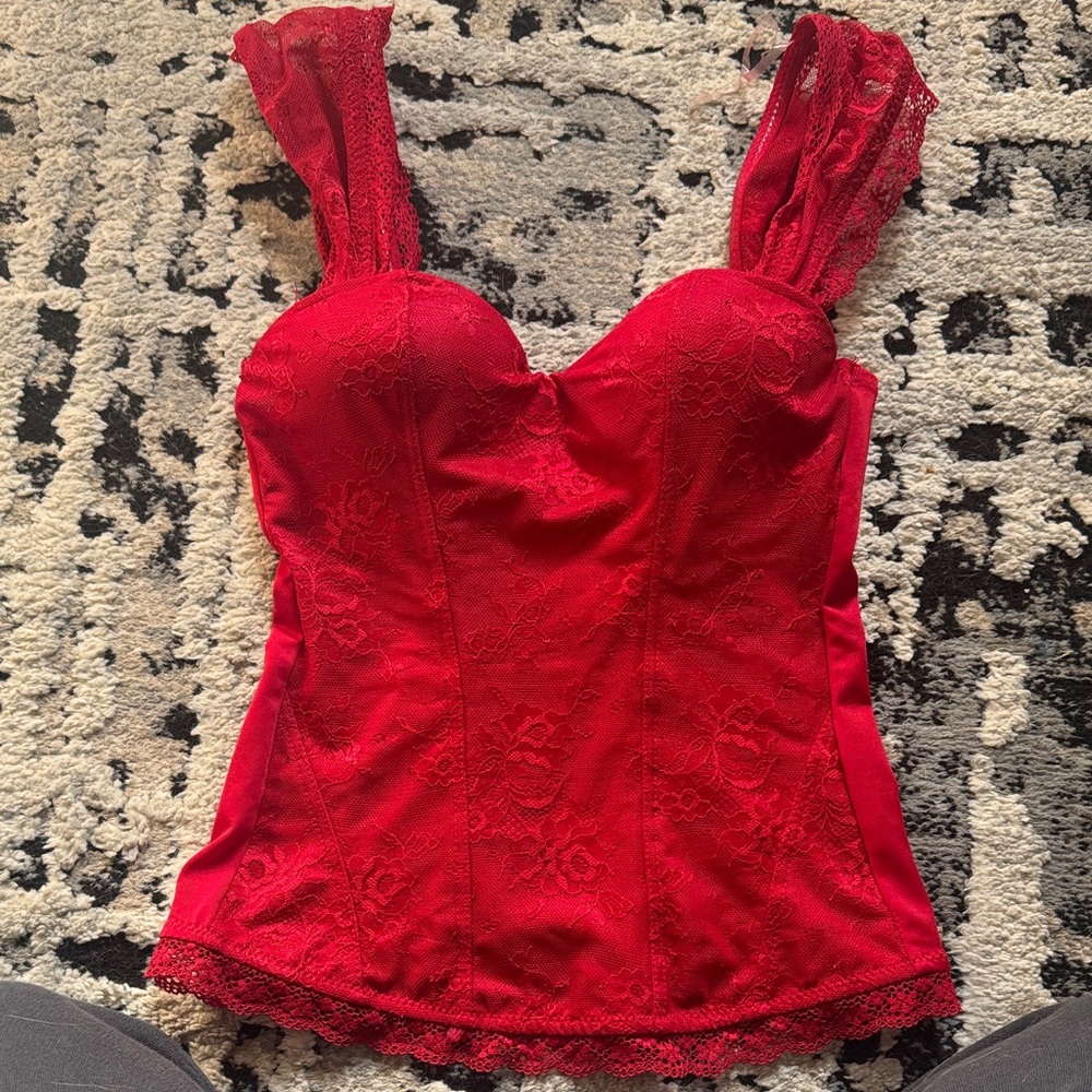 Spirit Red Lace Tank Top